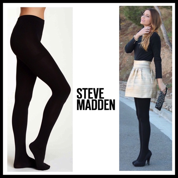 ❤️SOLD❤️STEVE MADDEN BLACK FLEECE LINED TIGHTS A2C - Picture 4 of 8